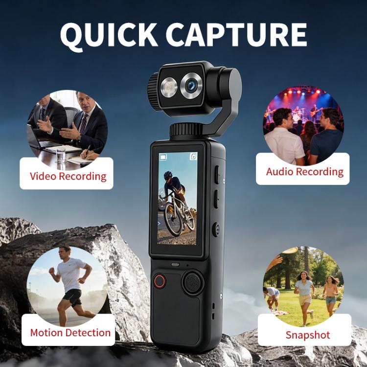 Videocamera multifunzione portatile Q8 con schermo IPS da 2 pollici e risoluzione 4K