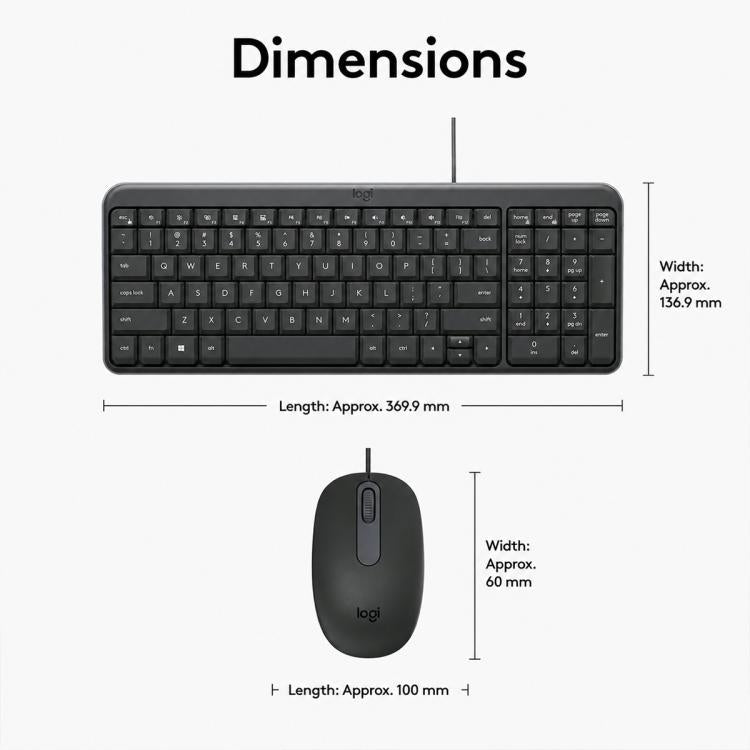 Set tastiera e mouse cablati Logitech MK106 USB