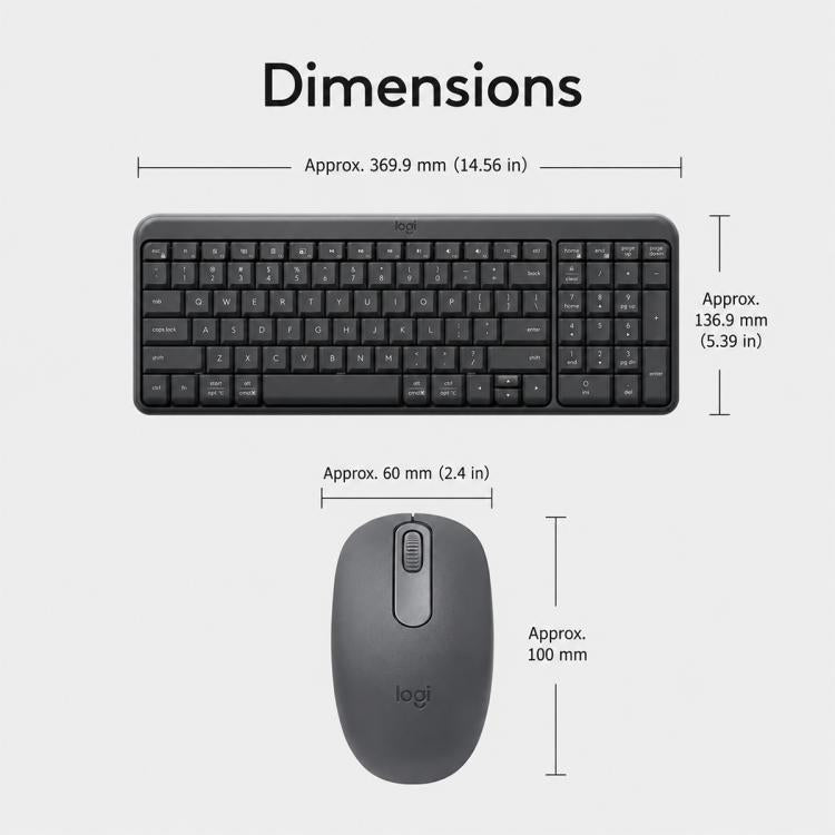 Combo tastiera e mouse wireless Bluetooth Logitech MK251