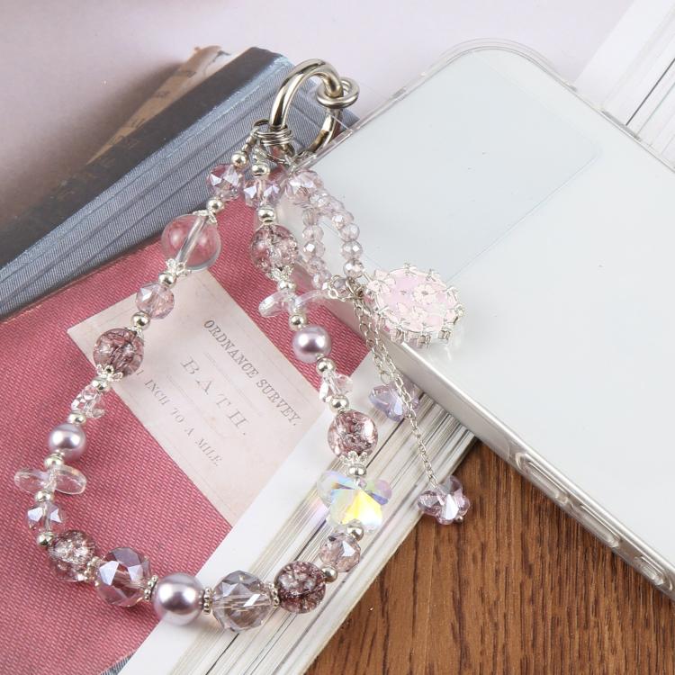 Ciondolo ballerina con cinturino per cellulare e perline