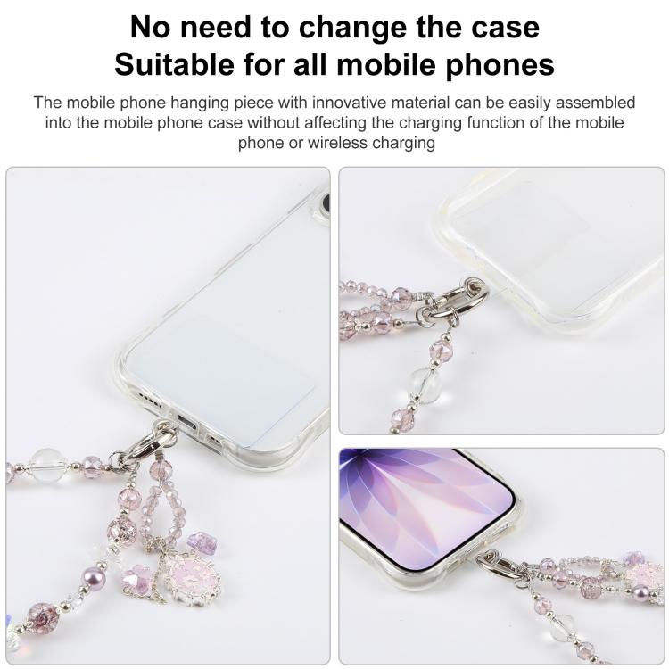 Ciondolo ballerina con cinturino per cellulare e perline