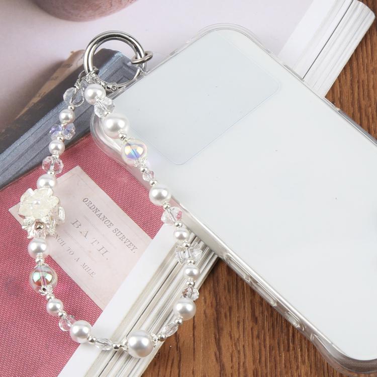Ciondolo da polso per cellulare con perline e cordino