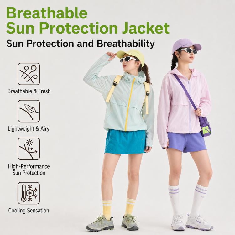 Cappotto leggero traspirante con protezione solare UPF50+