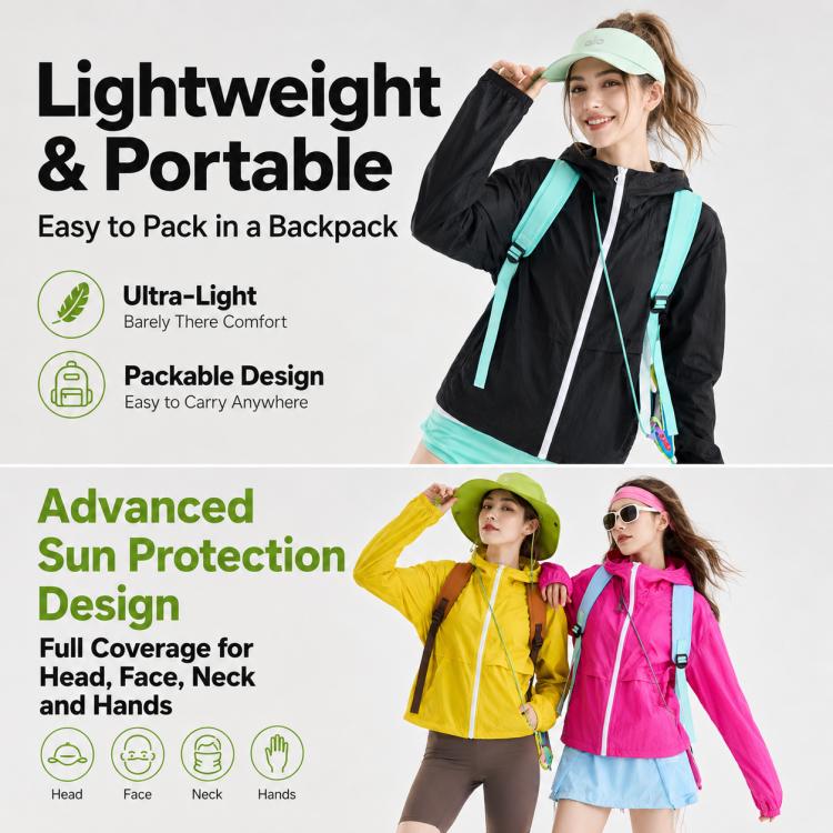 Cappotto leggero traspirante con protezione solare UPF50+
