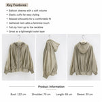 Cappotto donna leggero con cappuccio e protezione solare