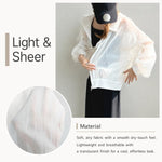 Cappotto donna leggero con cappuccio e protezione solare