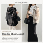 Cappotto donna leggero con cappuccio e protezione solare