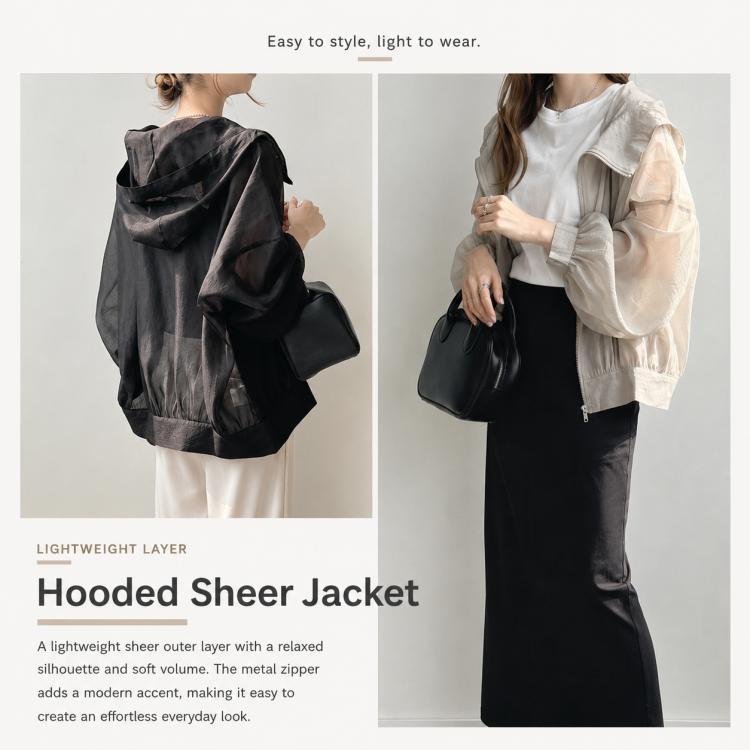 Cappotto donna leggero con cappuccio e protezione solare