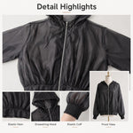 Cappotto donna leggero con cappuccio e protezione solare
