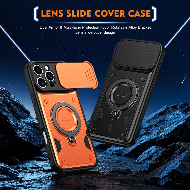 Custodia con anello e copriobiettivo per iPhone 16 Pro