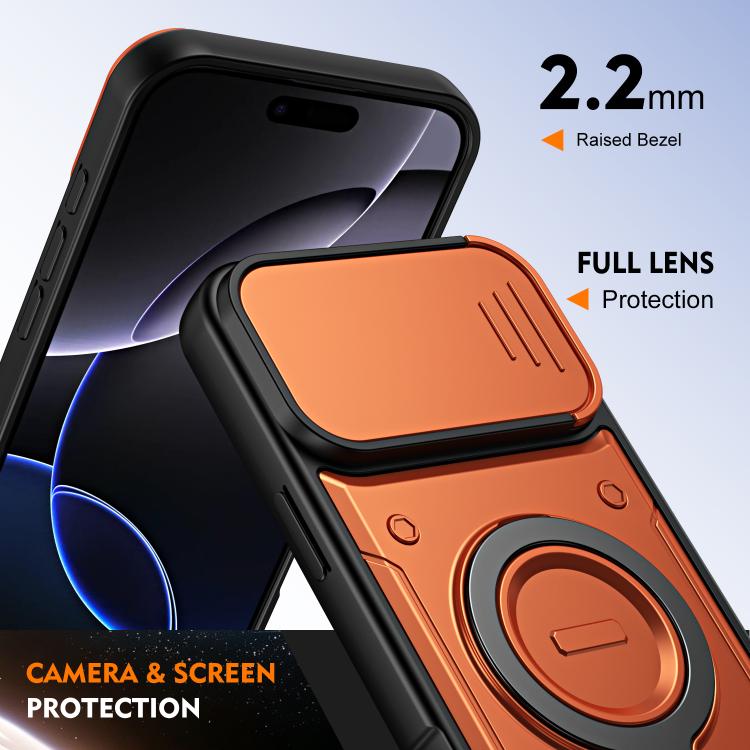 Custodia con anello e copriobiettivo per iPhone 16 Pro