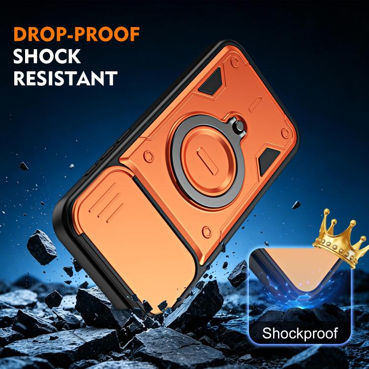 Custodia con anello e copriobiettivo per iPhone 16 Pro