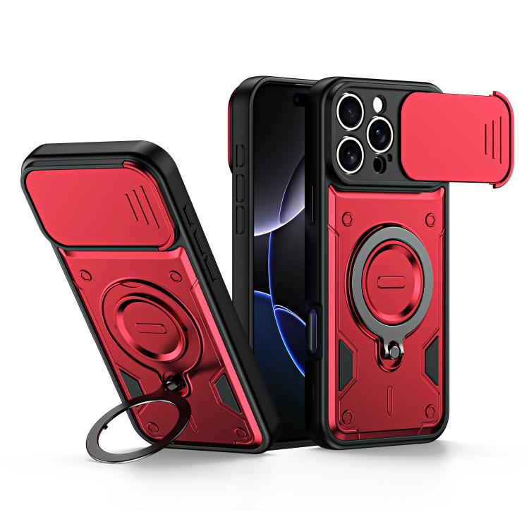 Custodia con anello e copriobiettivo per iPhone 16 Pro