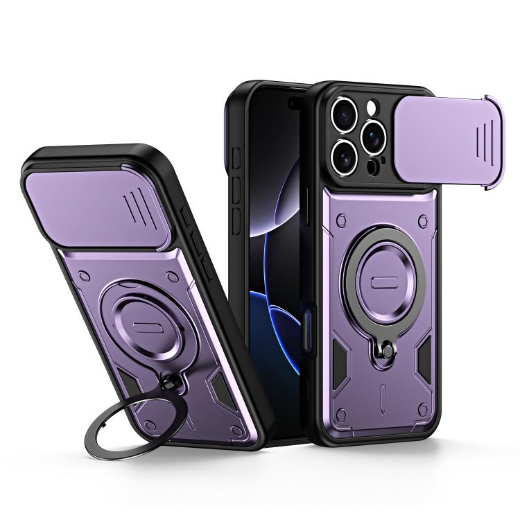 Custodia con anello e copriobiettivo per iPhone 16 Pro