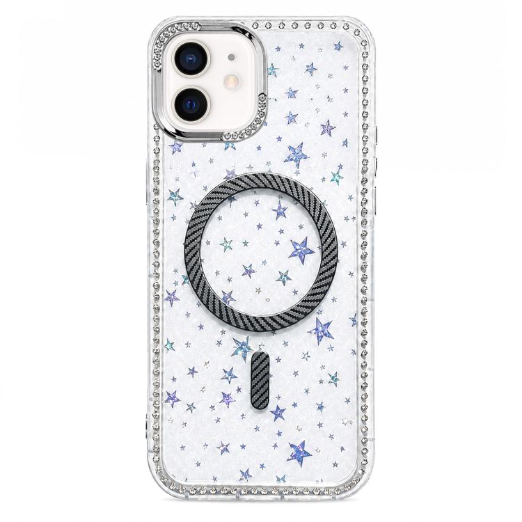 Custodia iPhone 13 Pro Max con anello magnetico in fibra di carbo