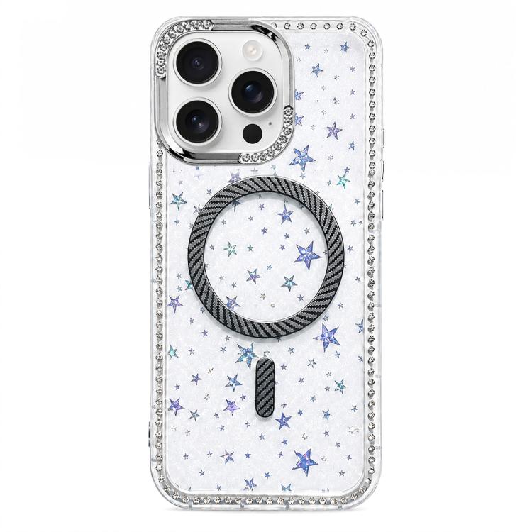 Custodia iPhone 13 Pro Max con anello magnetico in fibra di carbo