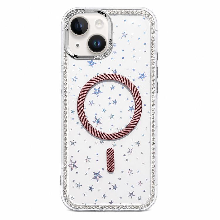 Custodia iPhone 14 Plus con anello magnetico in fibra carbonio