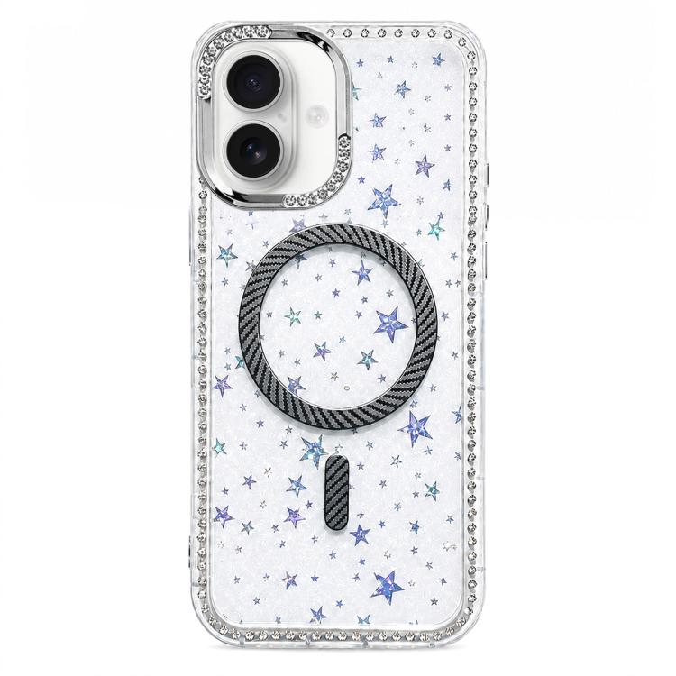 Custodia iPhone 16 Pro Max con anello magnetico in fibra di carbo