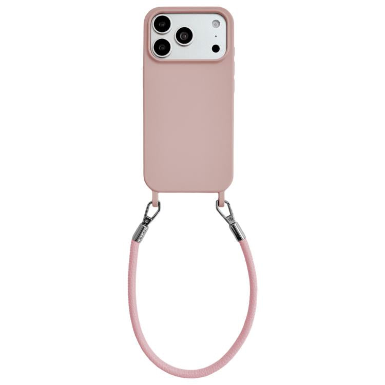 Custodia silicone antiurto con cordino per iPhone 16e e 17e