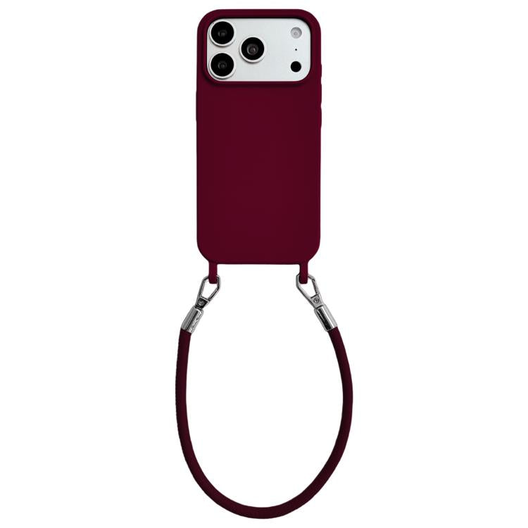 Custodia silicone antiurto con cordino per iPhone 16e e 17e