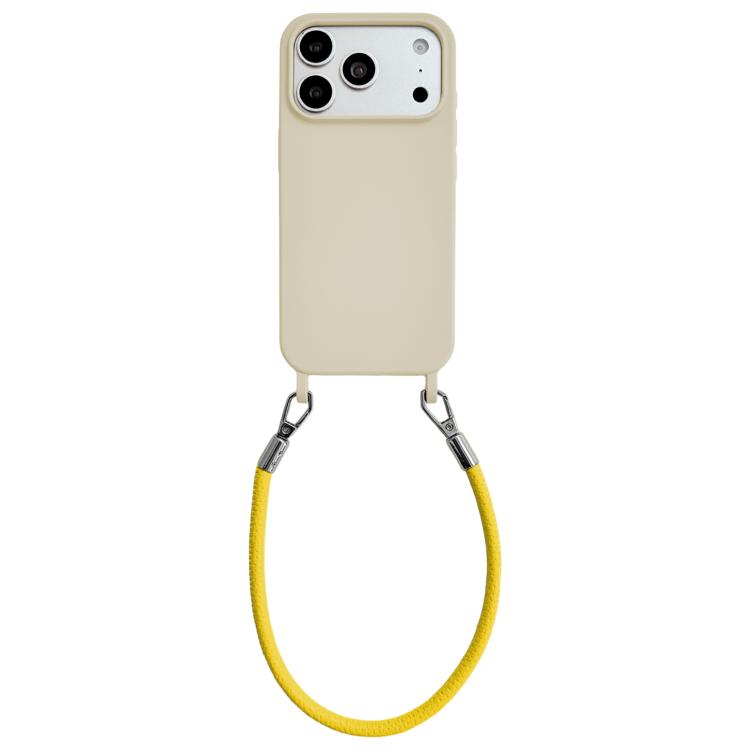 Custodia silicone antiurto con cordino per iPhone 16e e 17e