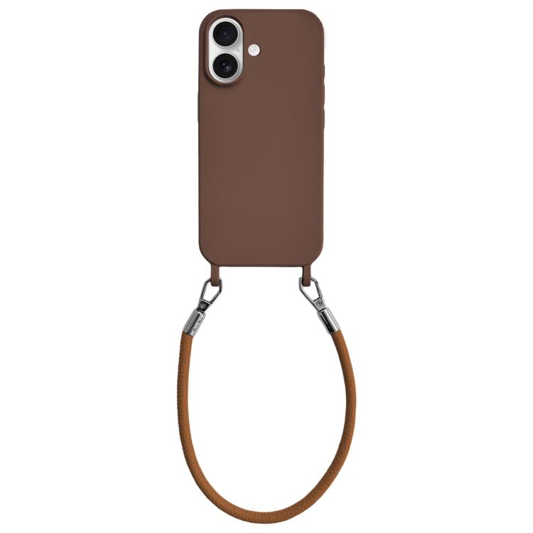 Custodia silicone antiurto con cordino per iPhone 17