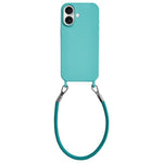 Custodia silicone antiurto con cordino per iPhone 16