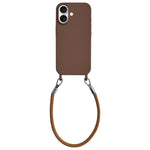 Custodia silicone antiurto con cordino per iPhone 16