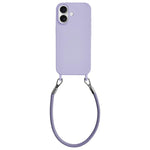 Custodia silicone antiurto con cordino per iPhone 16