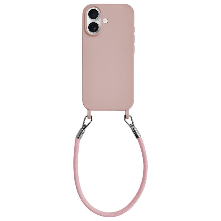 Custodia silicone antiurto con cordino per iPhone 16