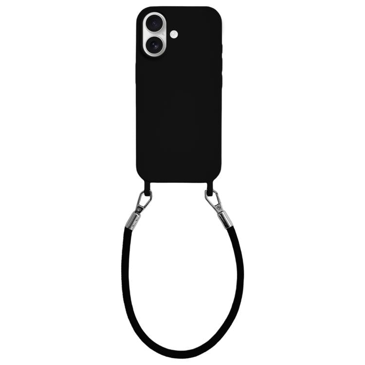 Custodia silicone antiurto con cordino per iPhone 16