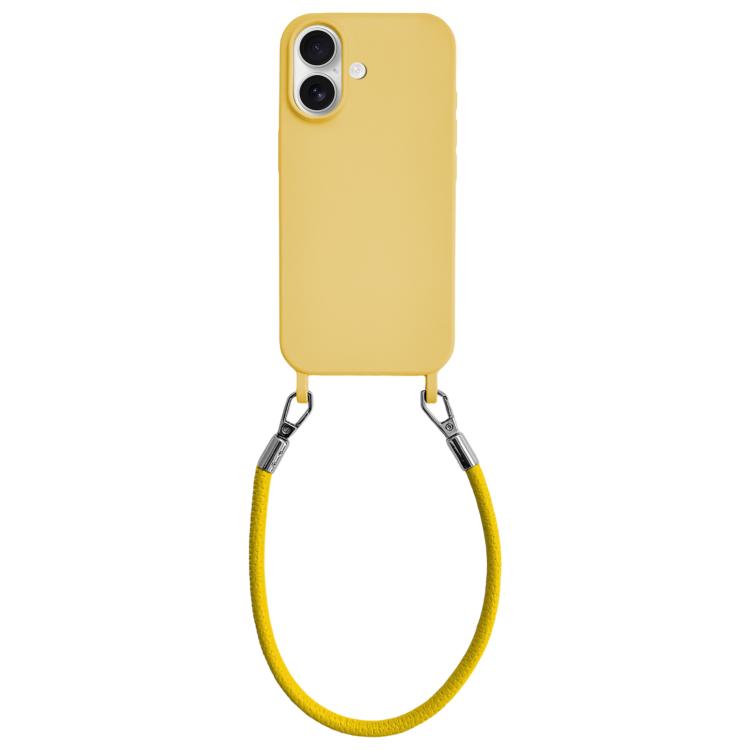 Custodia silicone antiurto con cordino per iPhone 16