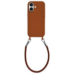 Custodia silicone antiurto con cordino per iPhone 16
