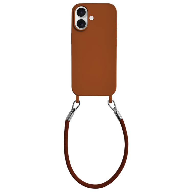 Custodia silicone antiurto con cordino per iPhone 16