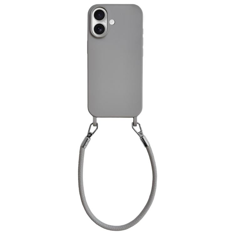 Custodia silicone antiurto con cordino per iPhone 16