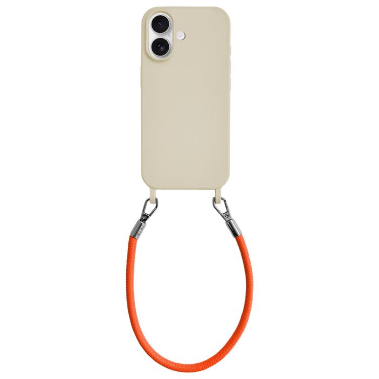 Custodia silicone antiurto con cordino per iPhone 16