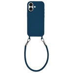 Custodia silicone antiurto con cordino per iPhone 16
