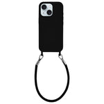 Custodia silicone antiurto con cordino per iPhone 15 Plus