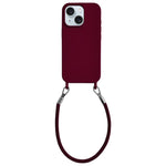 Custodia silicone antiurto con cordino per iPhone 15 Plus