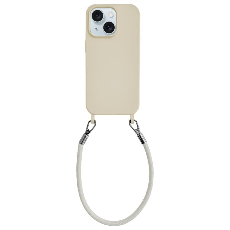 Custodia silicone antiurto con cordino per iPhone 15 Plus