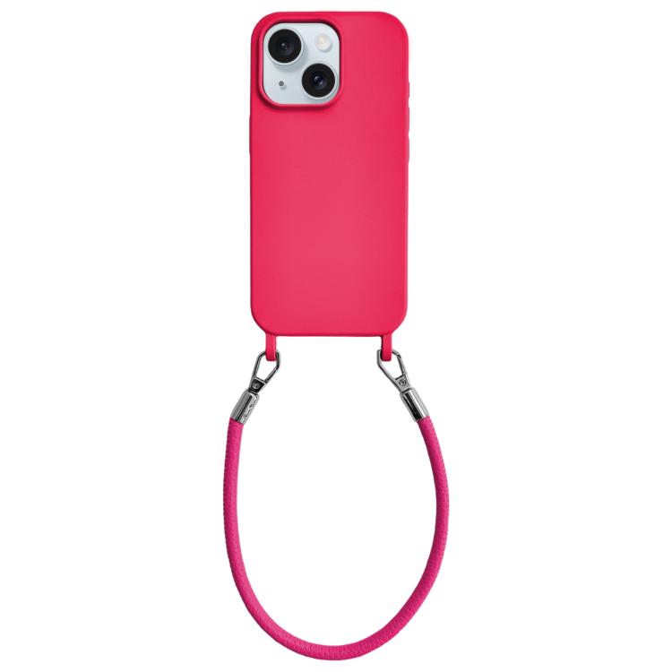 Custodia silicone antiurto con cordino per iPhone 15