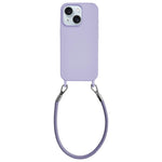 Custodia silicone antiurto con cordino per iPhone 15