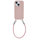 Custodia silicone antiurto con cordino per iPhone 15