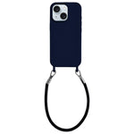 Custodia silicone antiurto con cordino per iPhone 15