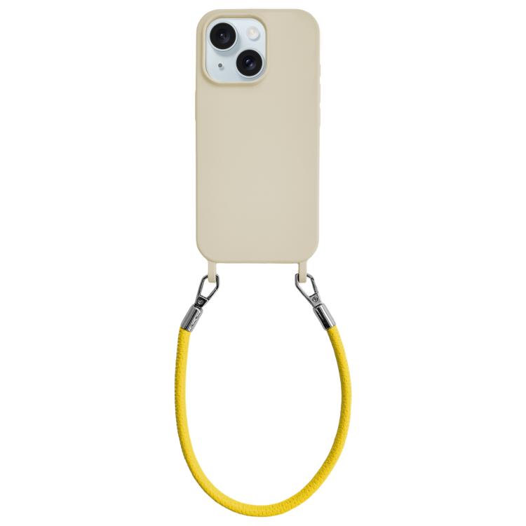 Custodia silicone antiurto con cordino per iPhone 15
