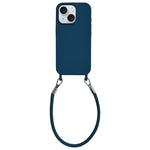 Custodia silicone antiurto con cordino per iPhone 15