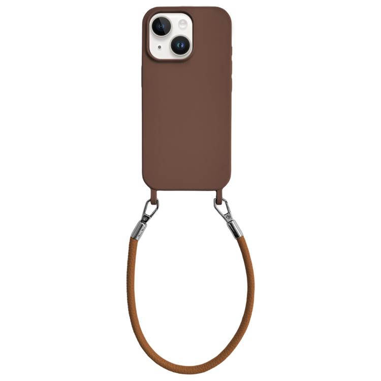 Custodia silicone antiurto con cordino per iPhone 13