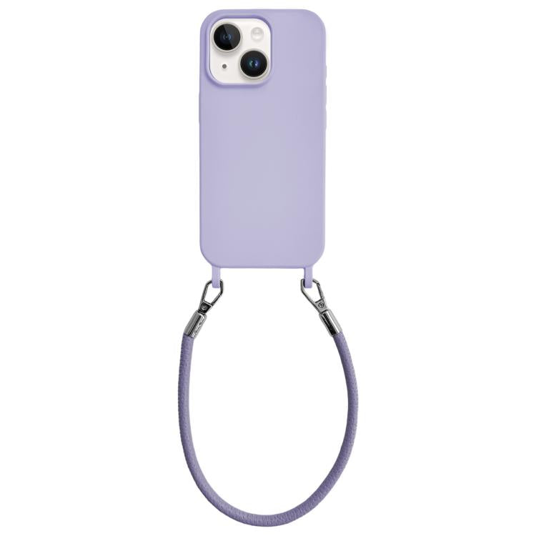 Custodia silicone antiurto con cordino per iPhone 13