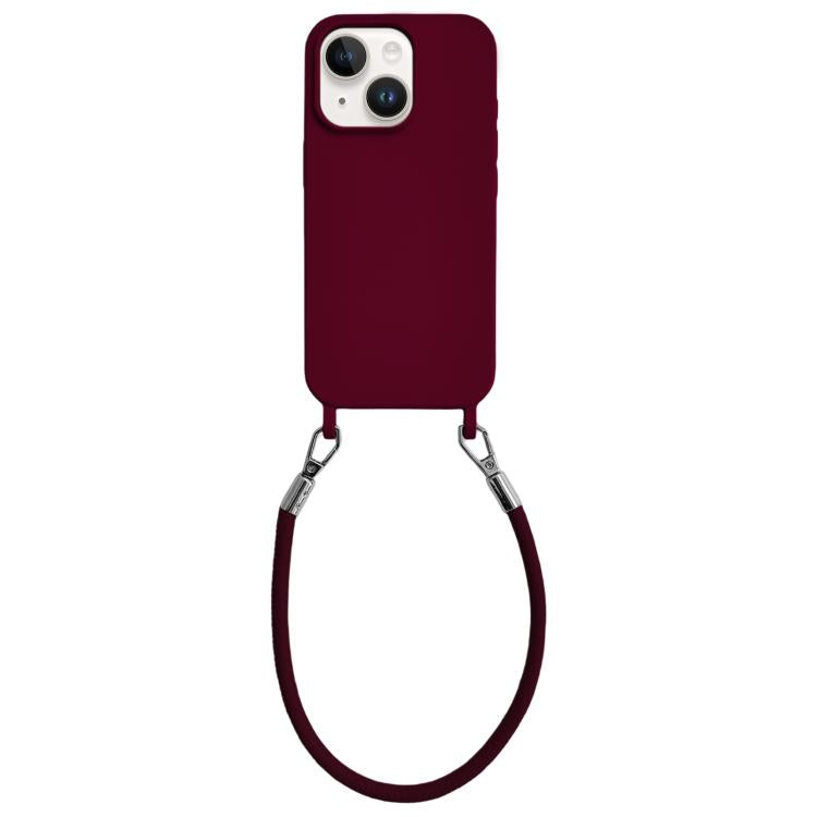 Custodia silicone antiurto con cordino per iPhone 13