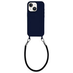 Custodia silicone antiurto con cordino per iPhone 13